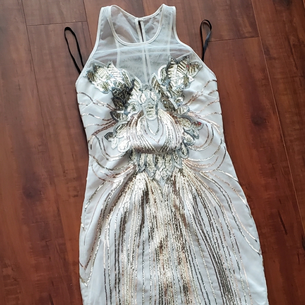 Cocktail bebe sequins cocktail bodycon dress